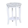 White Faux Marble Round End Table T65586