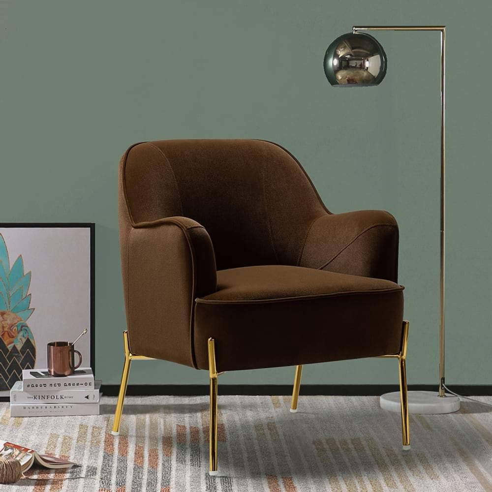 Orange Gold Legs Accent Chair Q819904