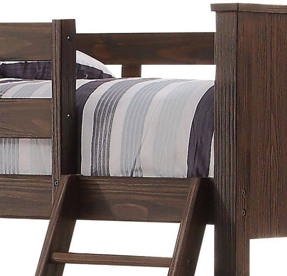 Antique Charcoal Brown Twin/Full Bunk Bed Z20384