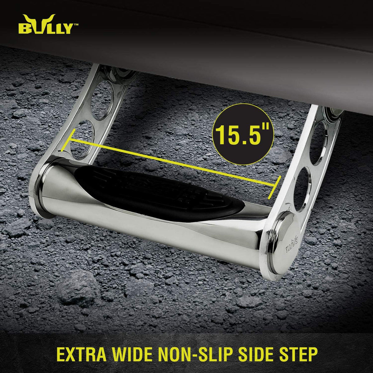 Black Aluminum Adjustable Side Hoop Step Pack of 2 C1070