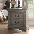 Antique Gray 2-Drawer Nightstand F5985