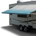 Blue Heat Sealed RV Awning Fabric Replacement 15 Foot Camper Awning S173521