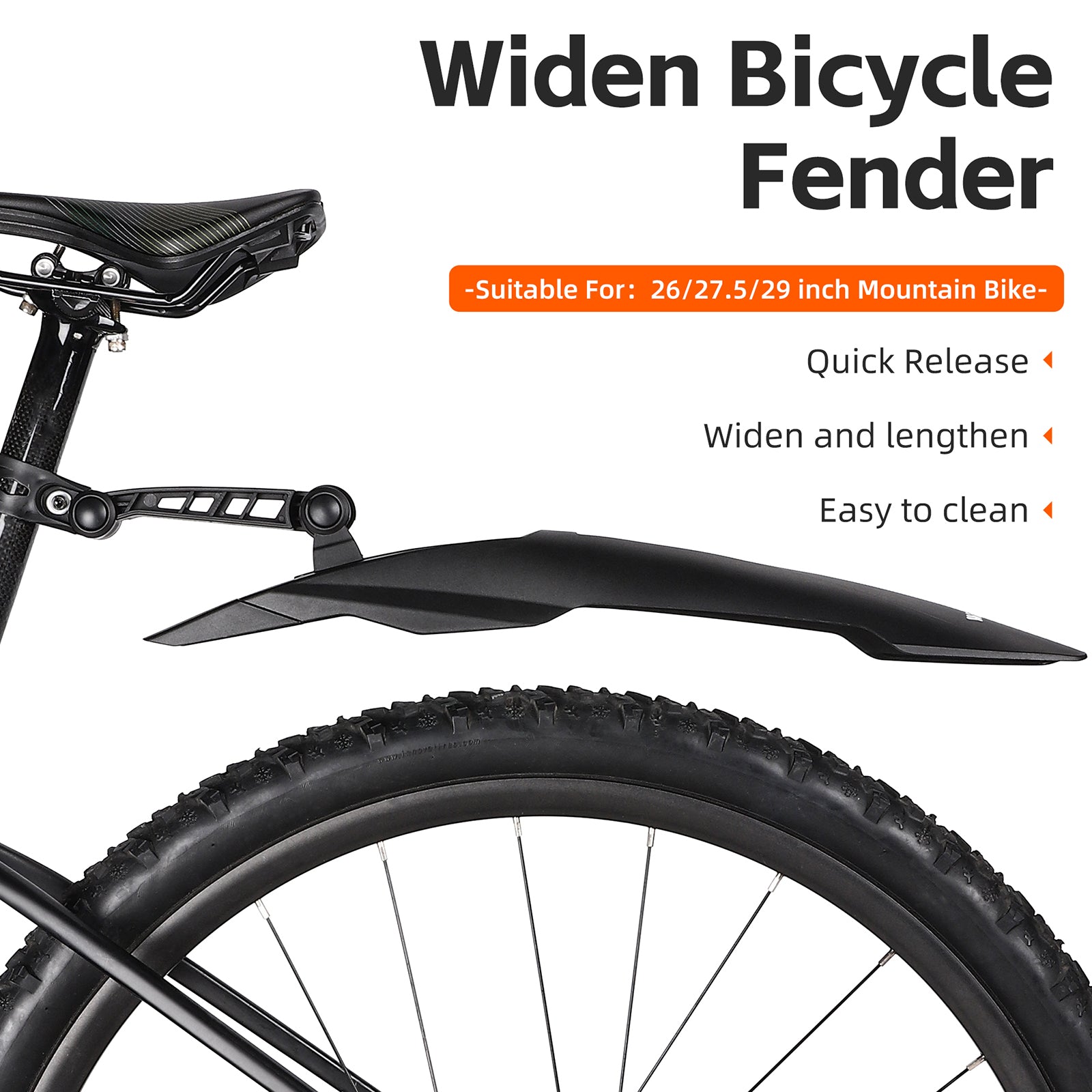 Adjustable Universal Bike Mudguards for 26-29in Bicycles, Front and Rear G919