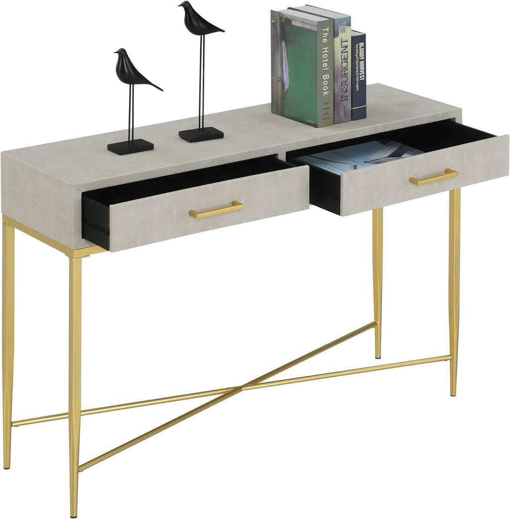 Beige/Gold Console Table B96912