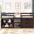 Twin Loft Bed with Desk and Cabinet C6544