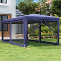 Party Tent with 6 Mesh Sidewalls Blue 9.8'x19.7' HDPE Y451