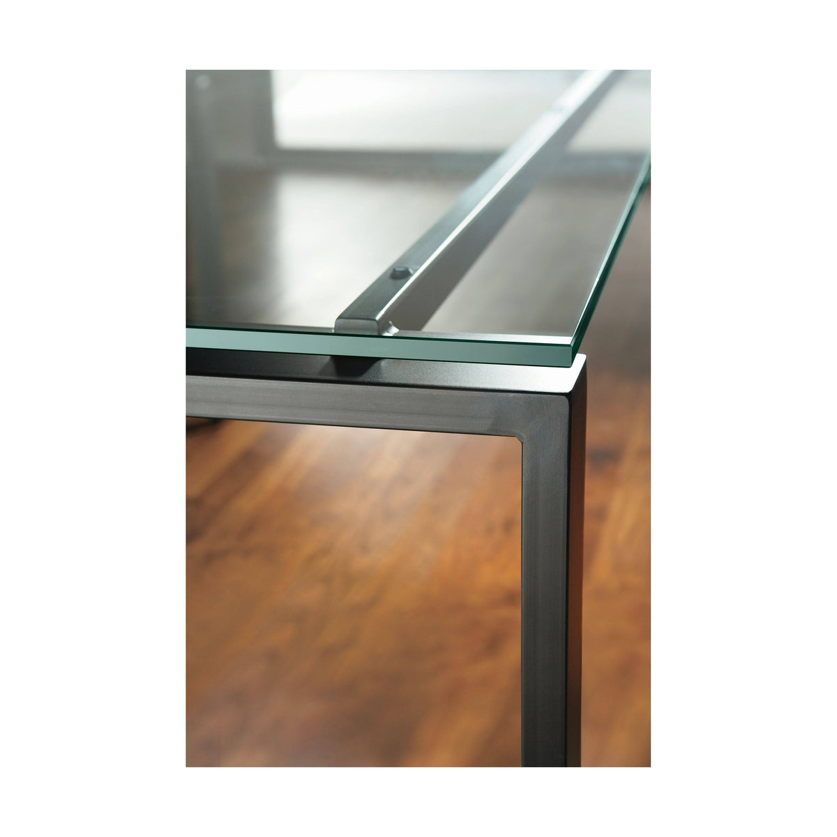 Satin Etched Tempered Glass Top Square Table F100