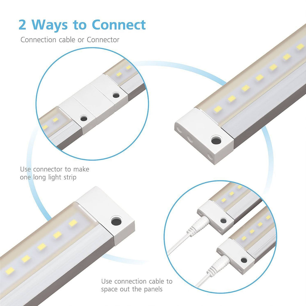White Finish 6 Panels 12 inch LED Dimmable Under Cabinet Lighting Kit K9982