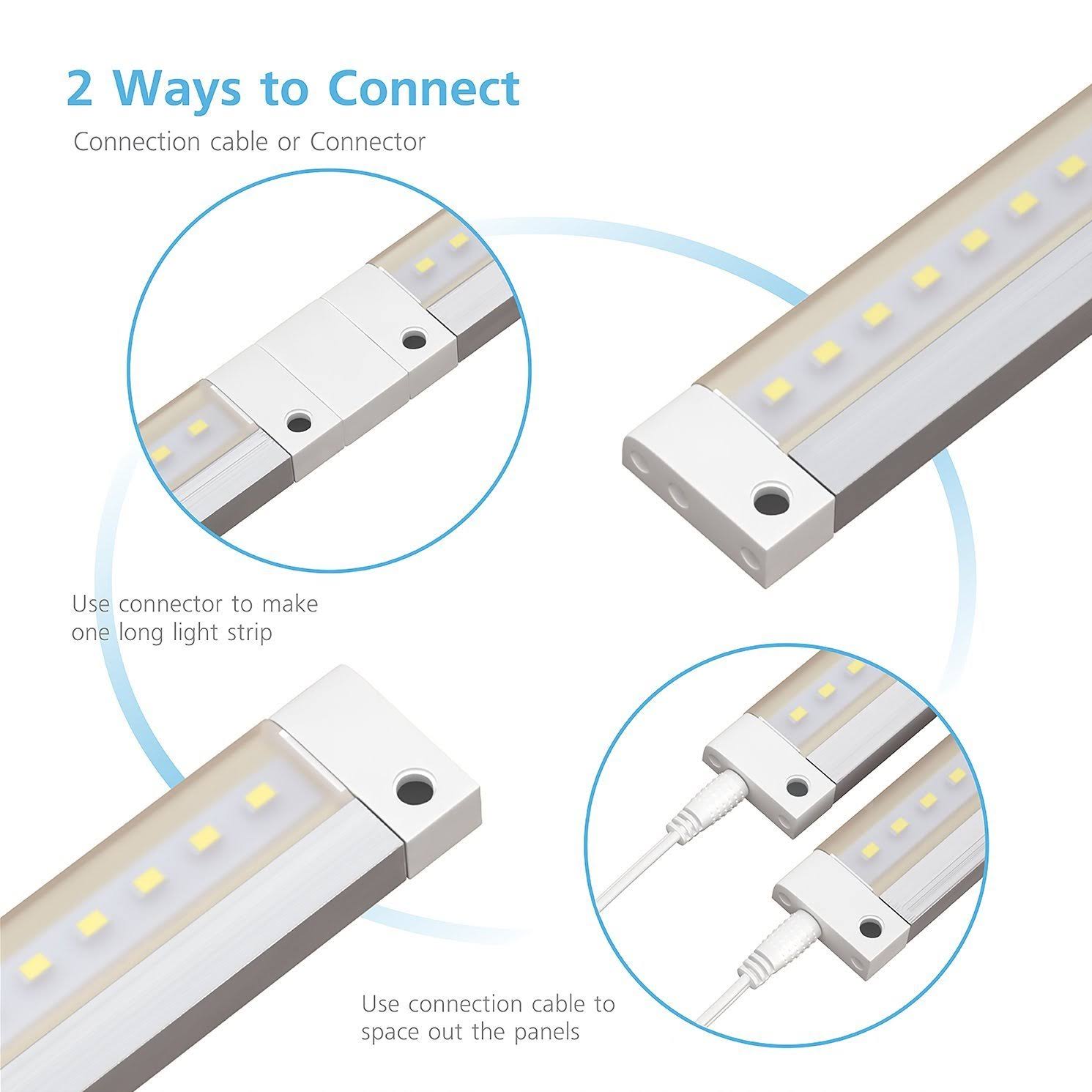 White Finish 6 Panels 12 inch LED Dimmable Under Cabinet Lighting Kit K9982