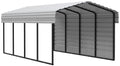 Galvanized Steel Carport Kit, 10' x 20' x 7' F911588