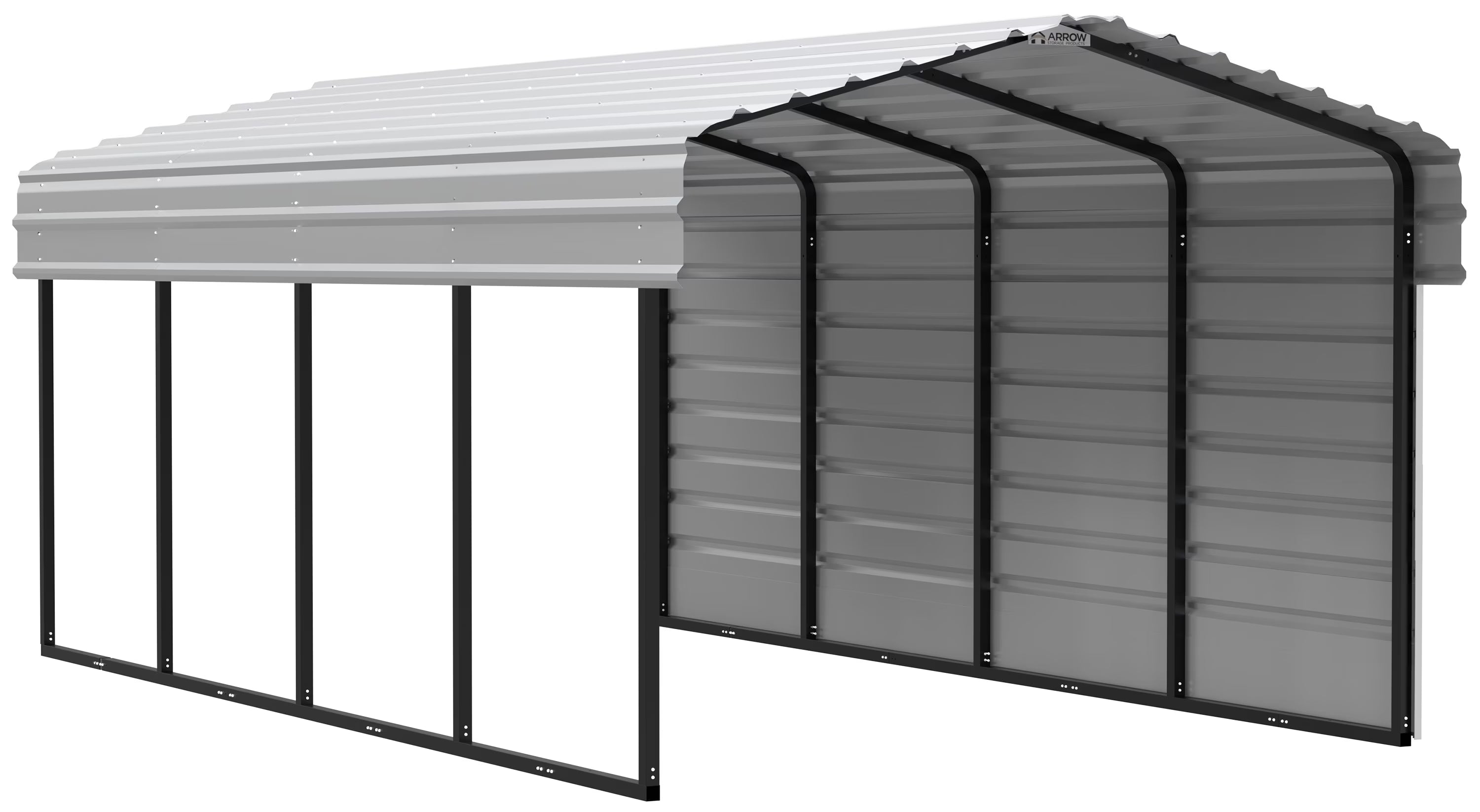 Galvanized Steel Carport Kit, 10' x 20' x 7' F911588
