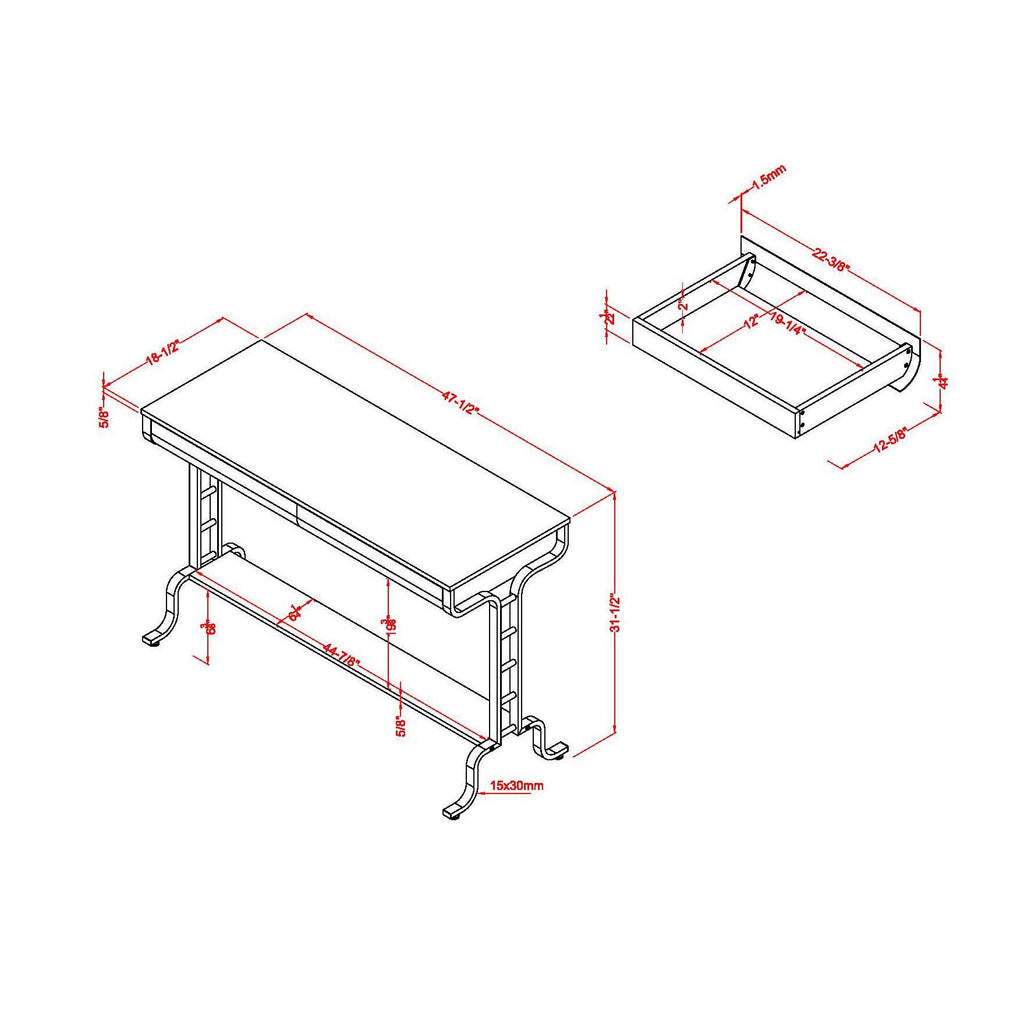 Transitional 2-Drawer Two-Tone Sofa Table R324