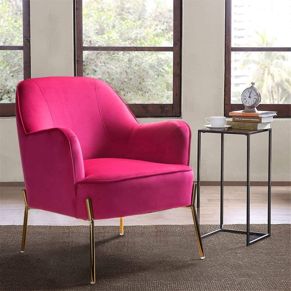 Orange Gold Legs Accent Chair Q819904