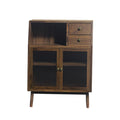 Mini Walnut Wood Cupboard 1/12 Scenery Supplies Z81096