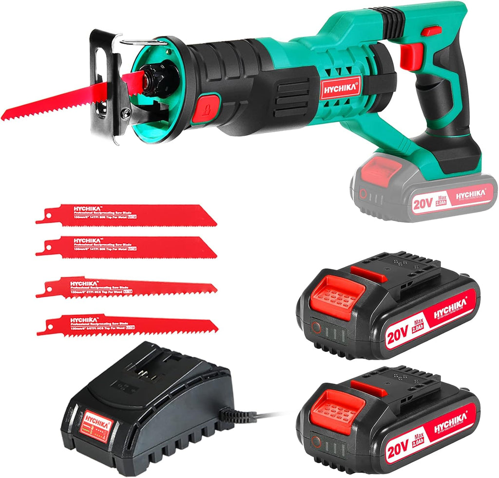 Cordless Reciprocating Saw 20V 2Ah 2 Batteries 4 Saw Blades M5157