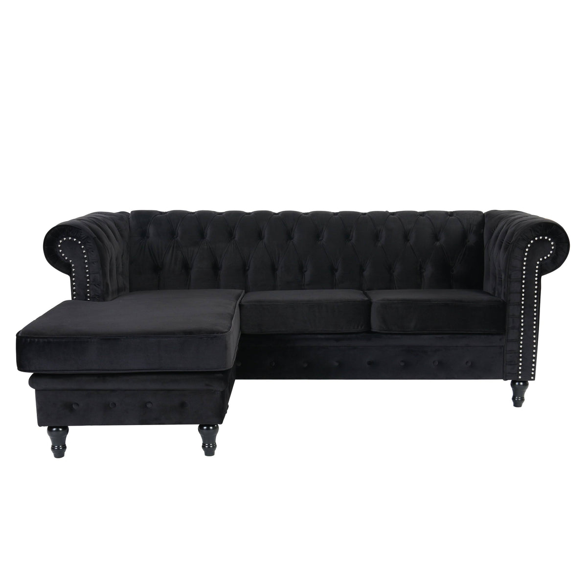 Red Velvet Rolled Arm Sofa with Ottoman B745