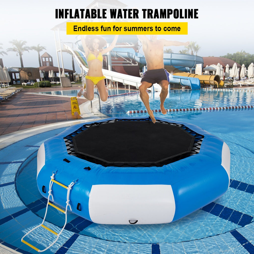 Inflatable Water Trampoline with Ladder 13ft Y85394