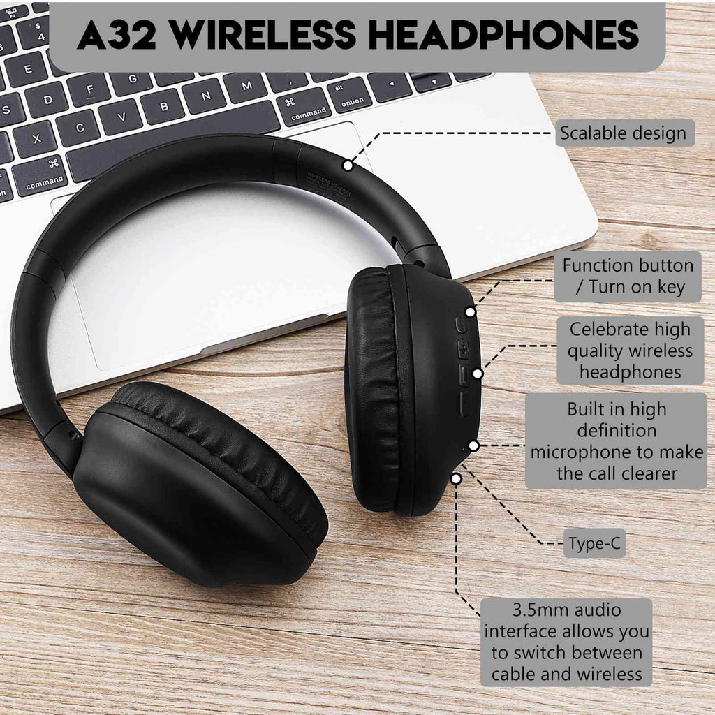 Wireless Bluetooth Over The Ear Headphones with Mic Y372