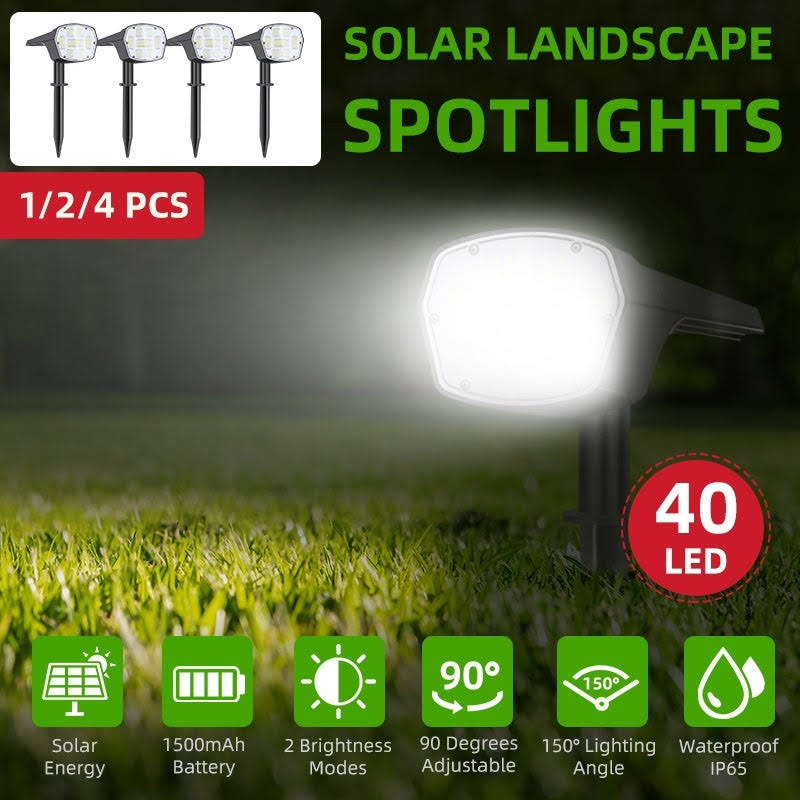 40 LED Solar Powered Outdoor Landscape Spotlights T868704