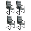 Gray 4 Pack Bonded Leather Office Guest Chair with Sled Base S847143