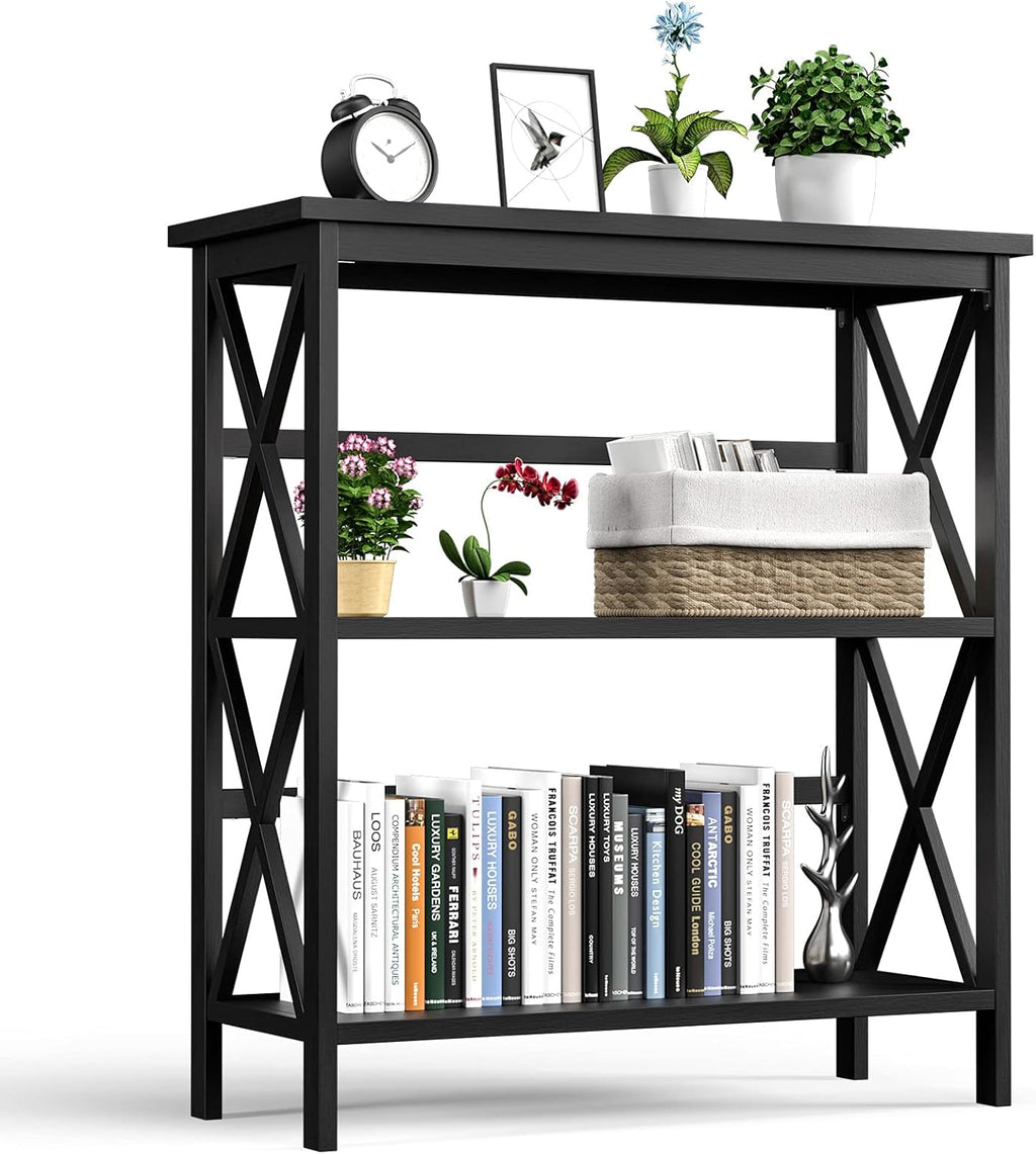 White 3-Tier Wooden Bookshelf K7380