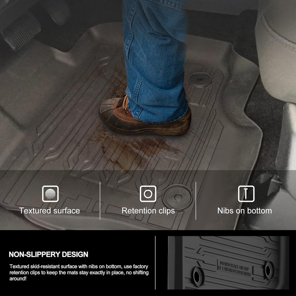 F150 Floor Mats for 2021 2022 Ford F-150 SuperCrew Cab All Weather Custom Fit Liners F2760