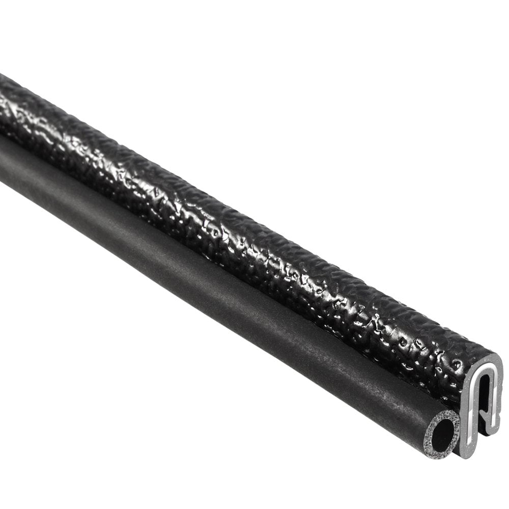Trim Seal with Side Bulb, 3/4” Bulb Seal Diameter, 25’ Length, PVC Plastic with EPDM Rubber Seal, Pack of 2 Z57669
