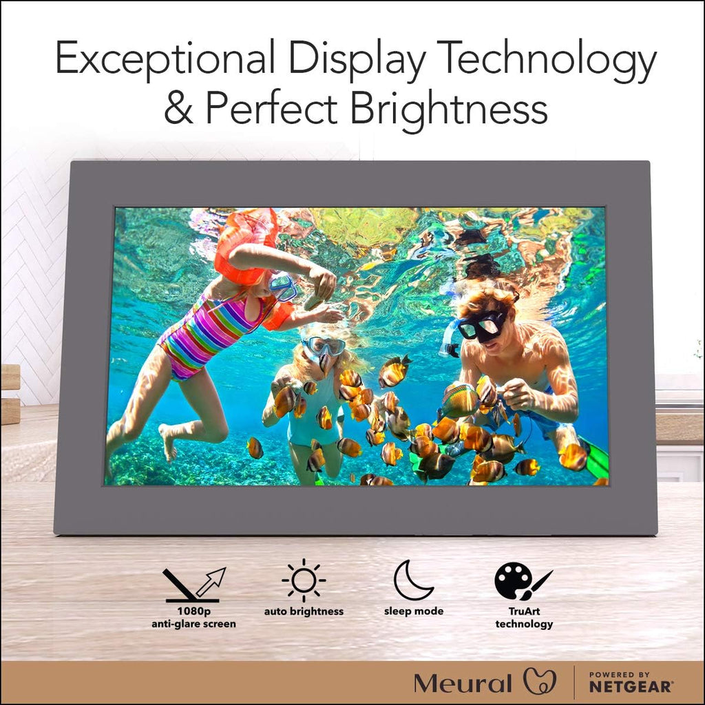 Digital Photo Frame with WiFi 13.5"x7.5" Built-in Stand and Wall Mount F7024