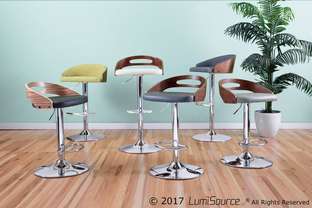 Walnut & Grey Adjustable Barstool Z838