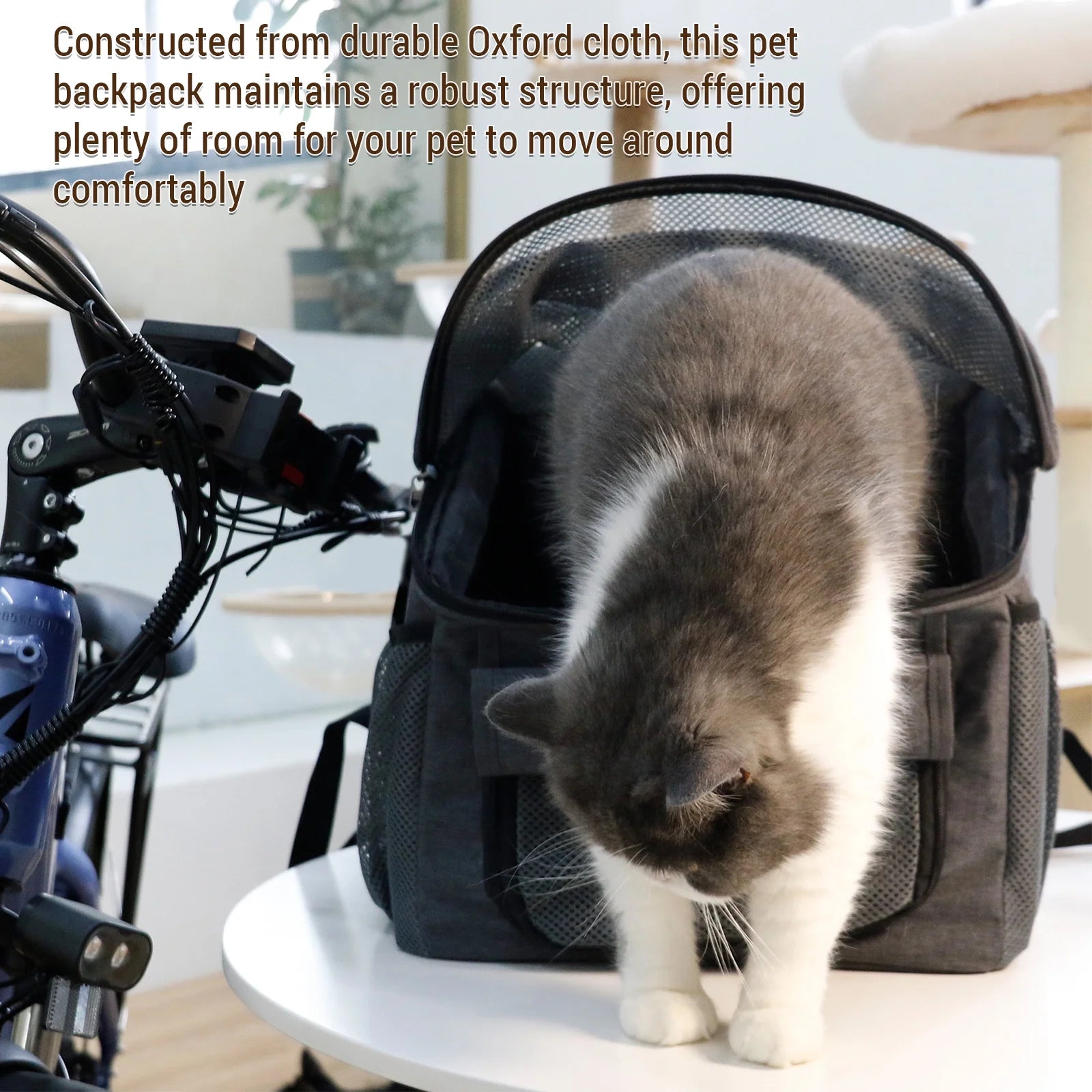 Dog Bike Basket Oxford Cloth Carrier Backpack H927459