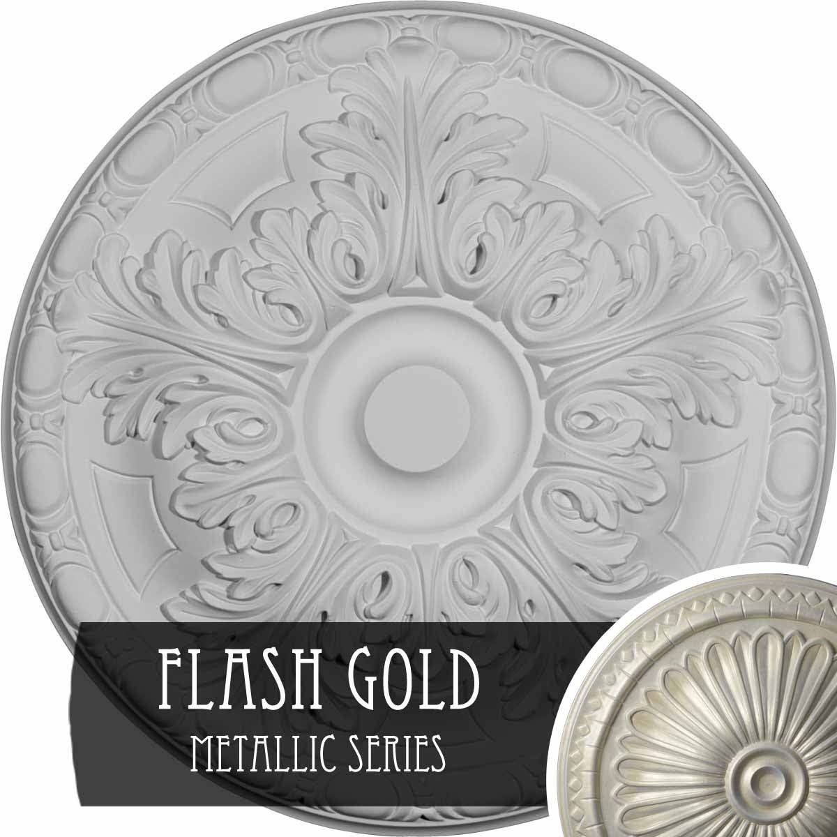 15 3/4x22OD x 5/8x22P Ceiling Medallion Hand-Painted Flash Gold M31535