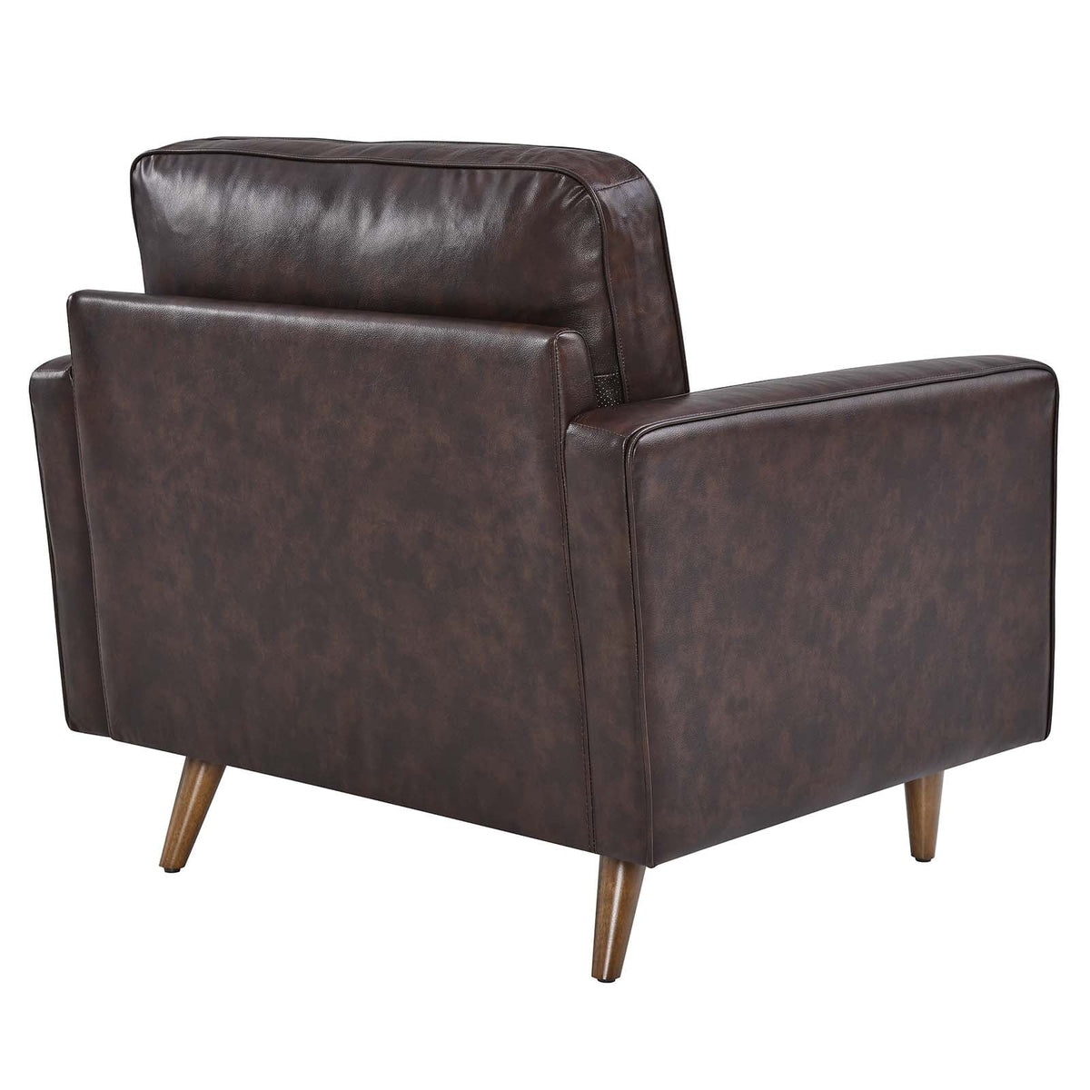 Brown Leather and Dense Foam Armchair Y415