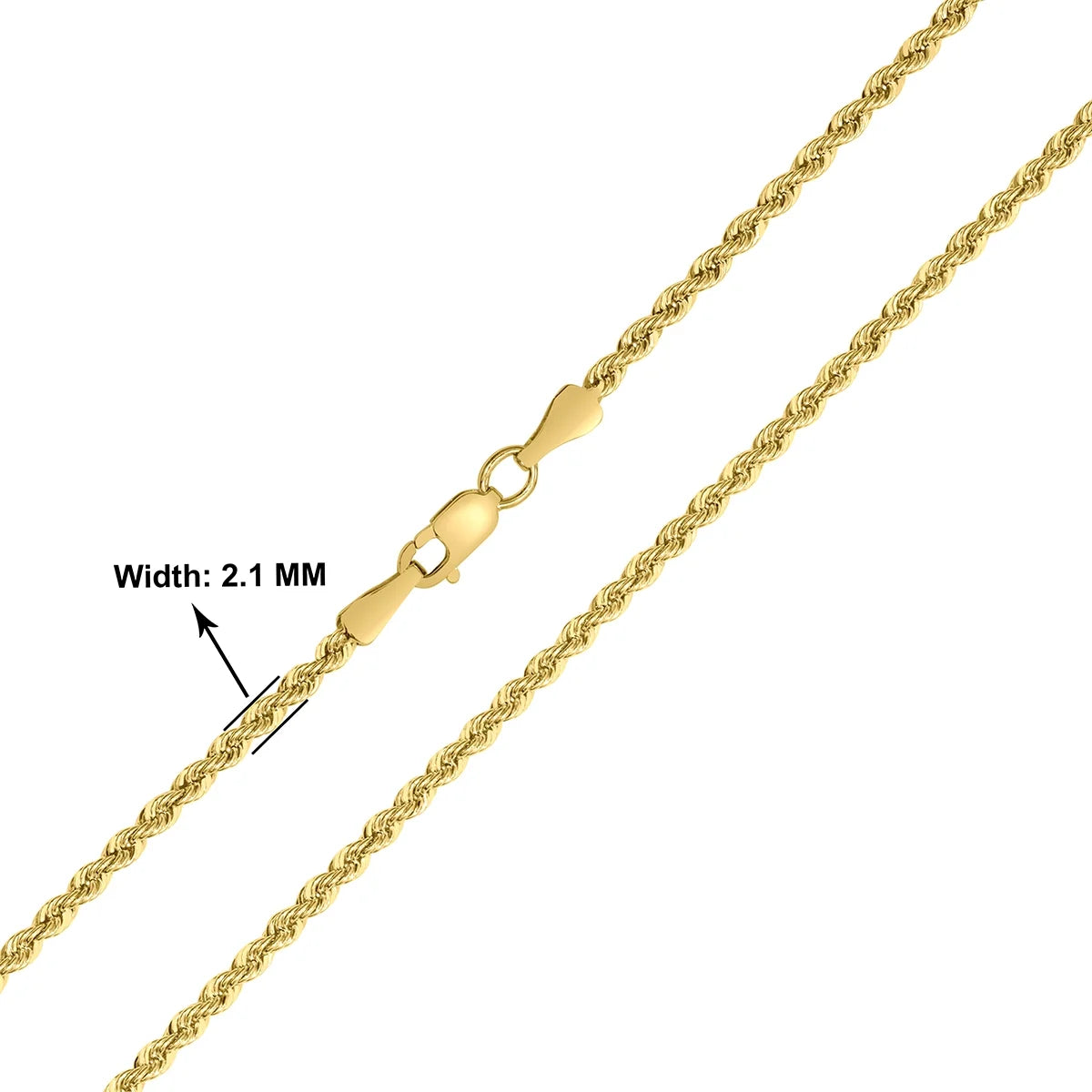 18 Inch 14K Yellow Gold Filled Rope Chain with Lobster Clasp A85088