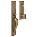 Satin Brass & Black Single Cylinder Handleset with Interior Oval Knob C8544