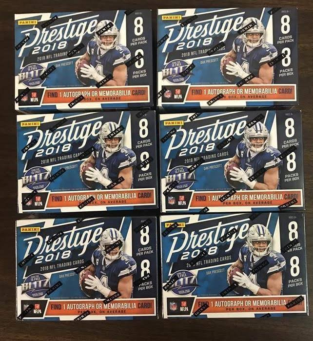 2018 Panini Prestige Football Trading Card Blaster Box 8 Packs W486