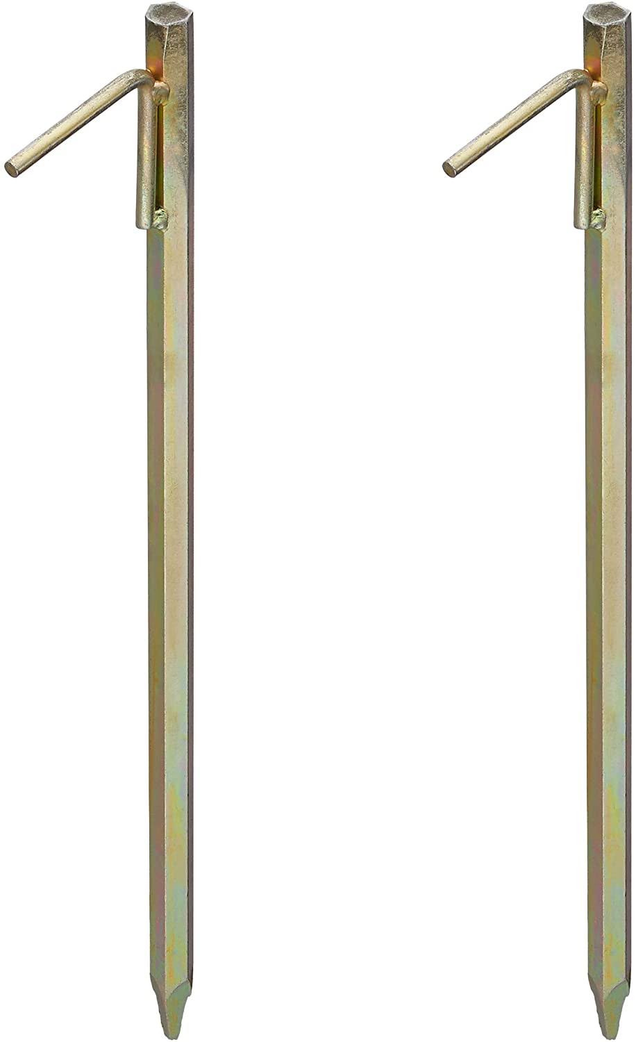 Yellow Galvanized Steel Tent Stakes Set of 2 U6358