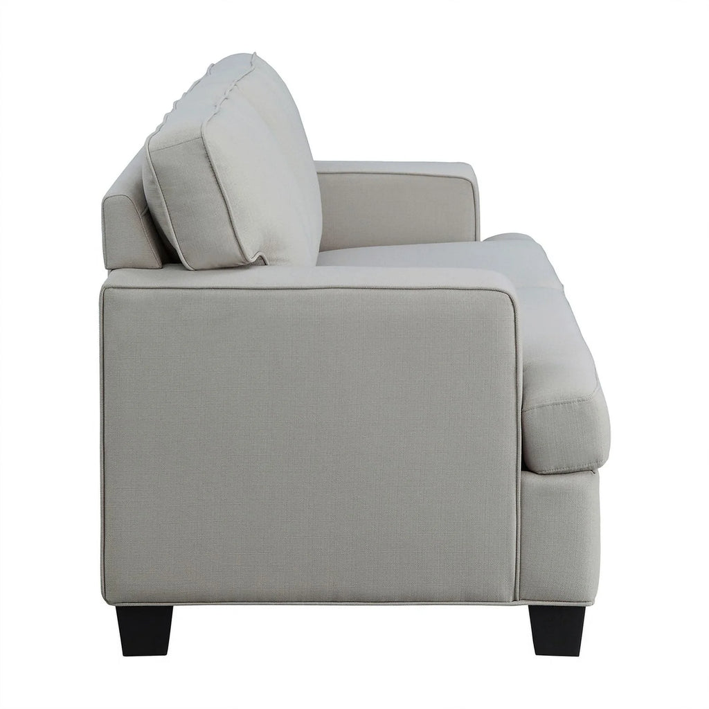 Textured Fabric 2-Piece Upholstered Sofa Set in Gray A9266
