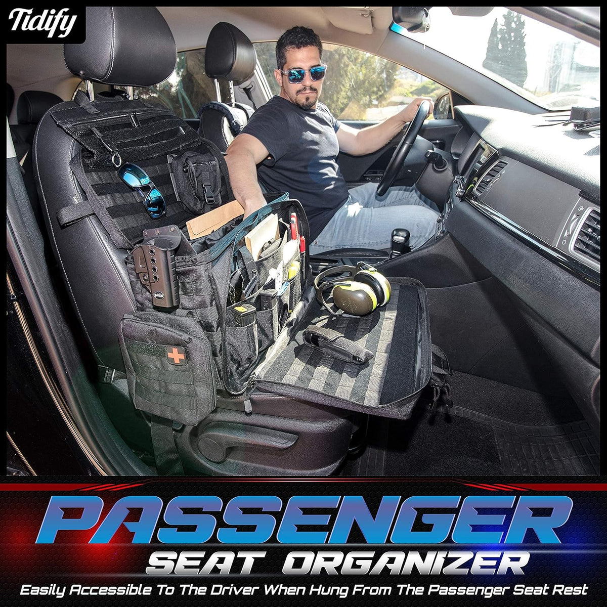 Tactical Bag Car Seat Organizer with Laptop Storage S245674