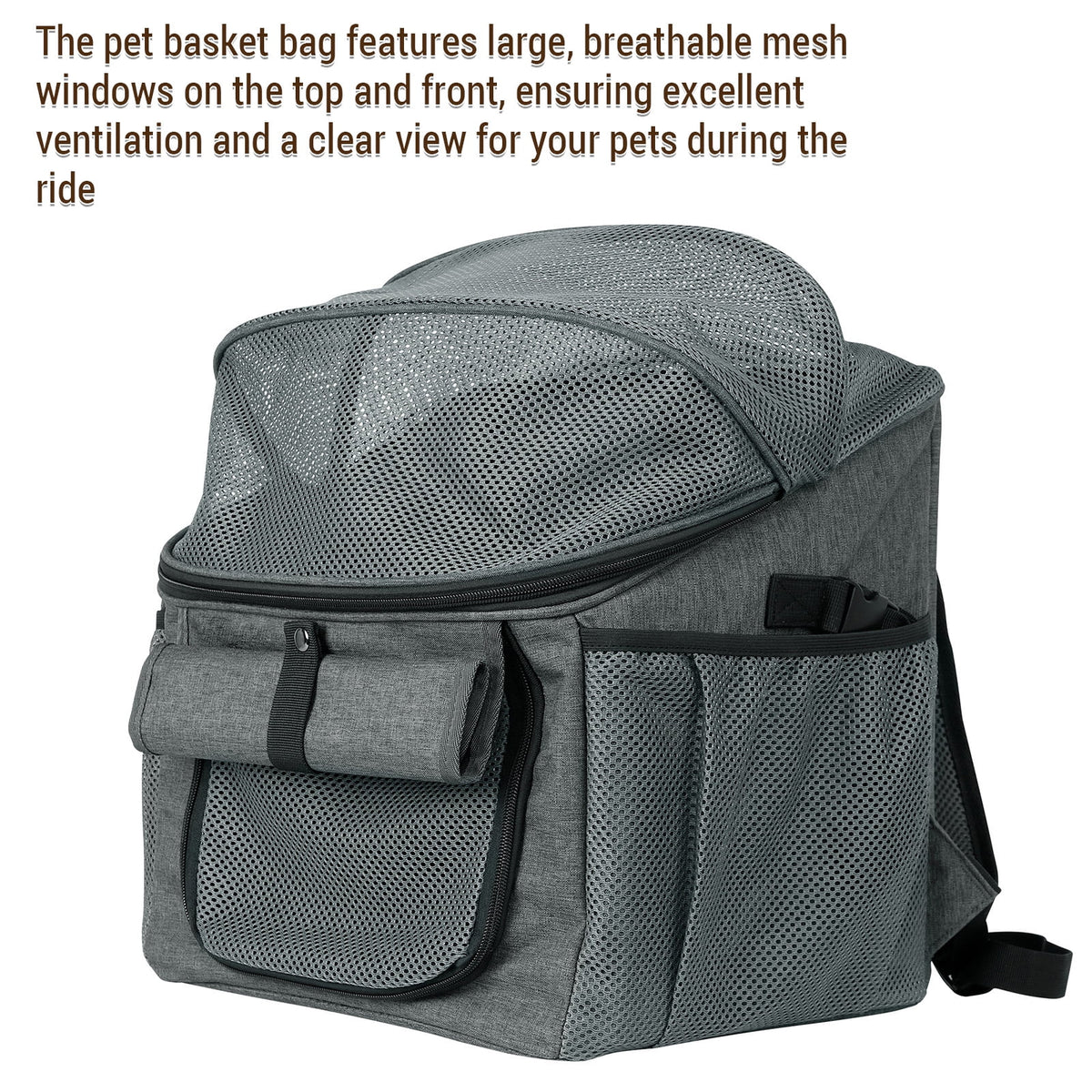 Dog Bike Basket Oxford Cloth Carrier Backpack H927459