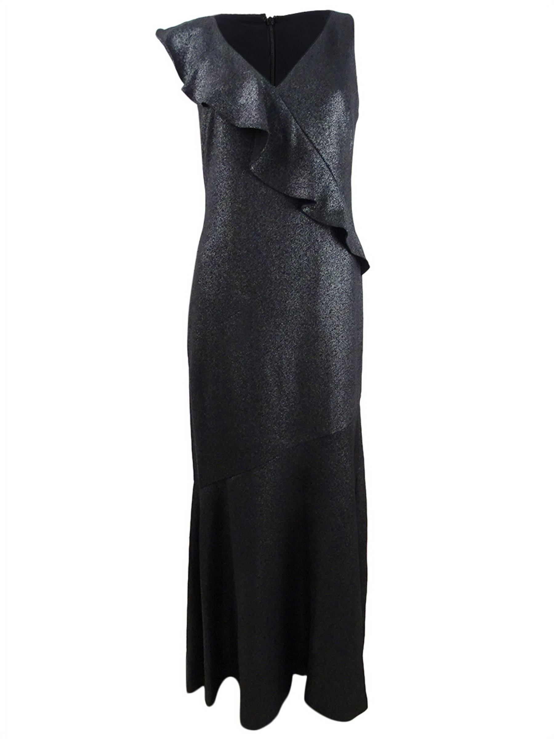 Metallic Ruffle-Trim Gown T679802