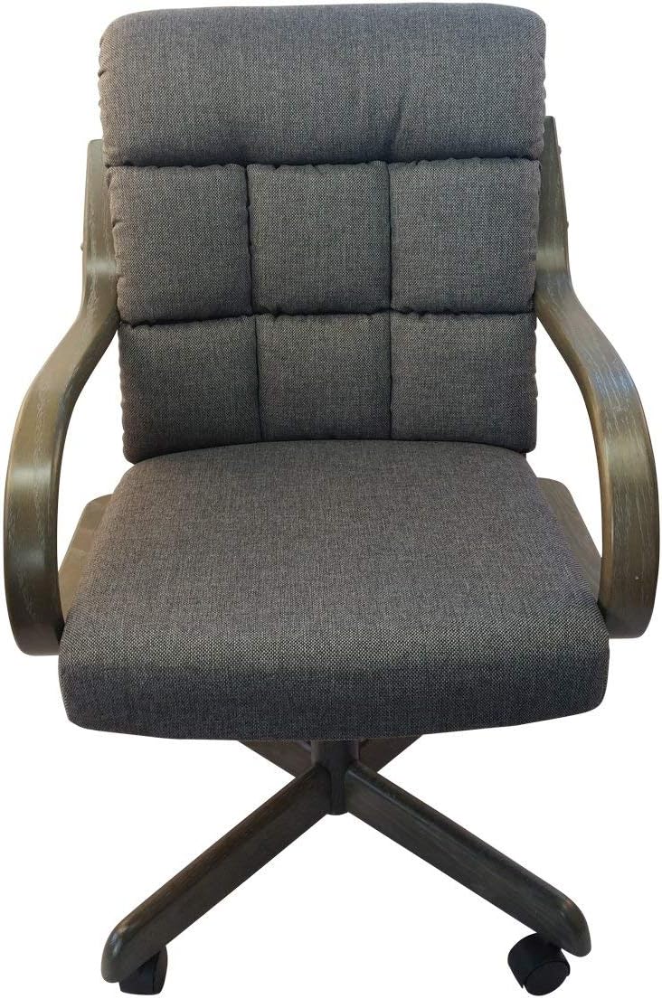 Smoke Tweed Swivel Tilt Caster Arm Chair M654925