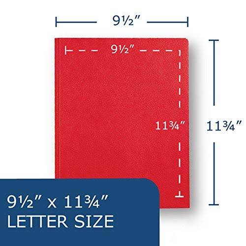 Red 2-Pocket Folders with Prongs, 25/Box X383674