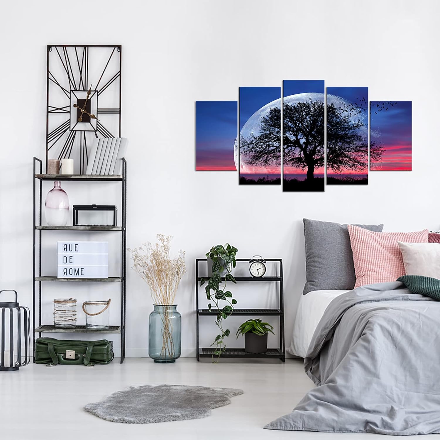 5 Pieces Stretched and Framed Canvas Wall Art Painting X376