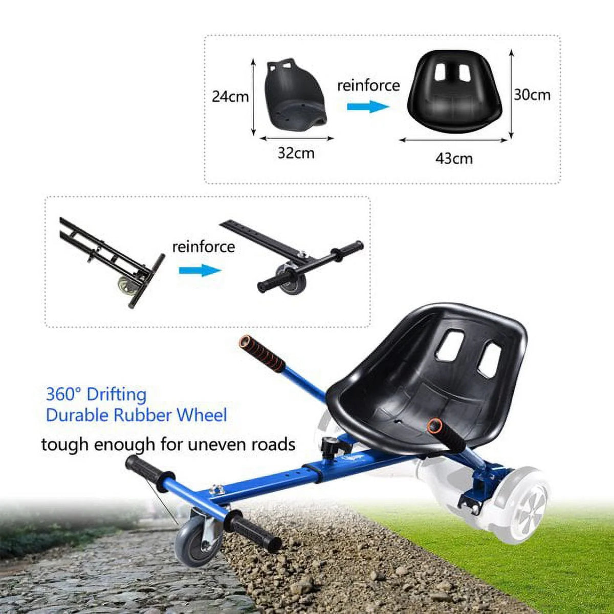 Blue Hoverboard Go Kart Attachment X403931