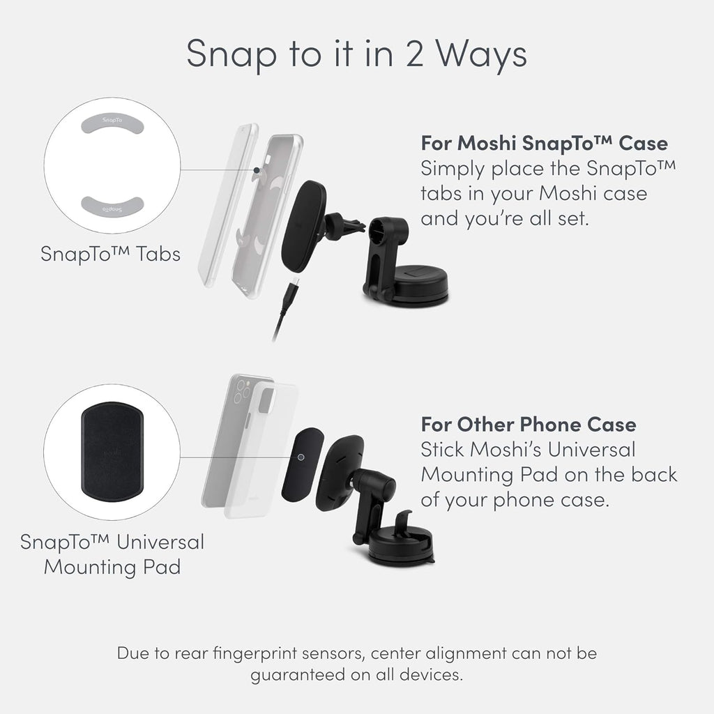 Magnetic Car Phone Holder with Wireless Charging, 10W Max, Pack of 2 P3209