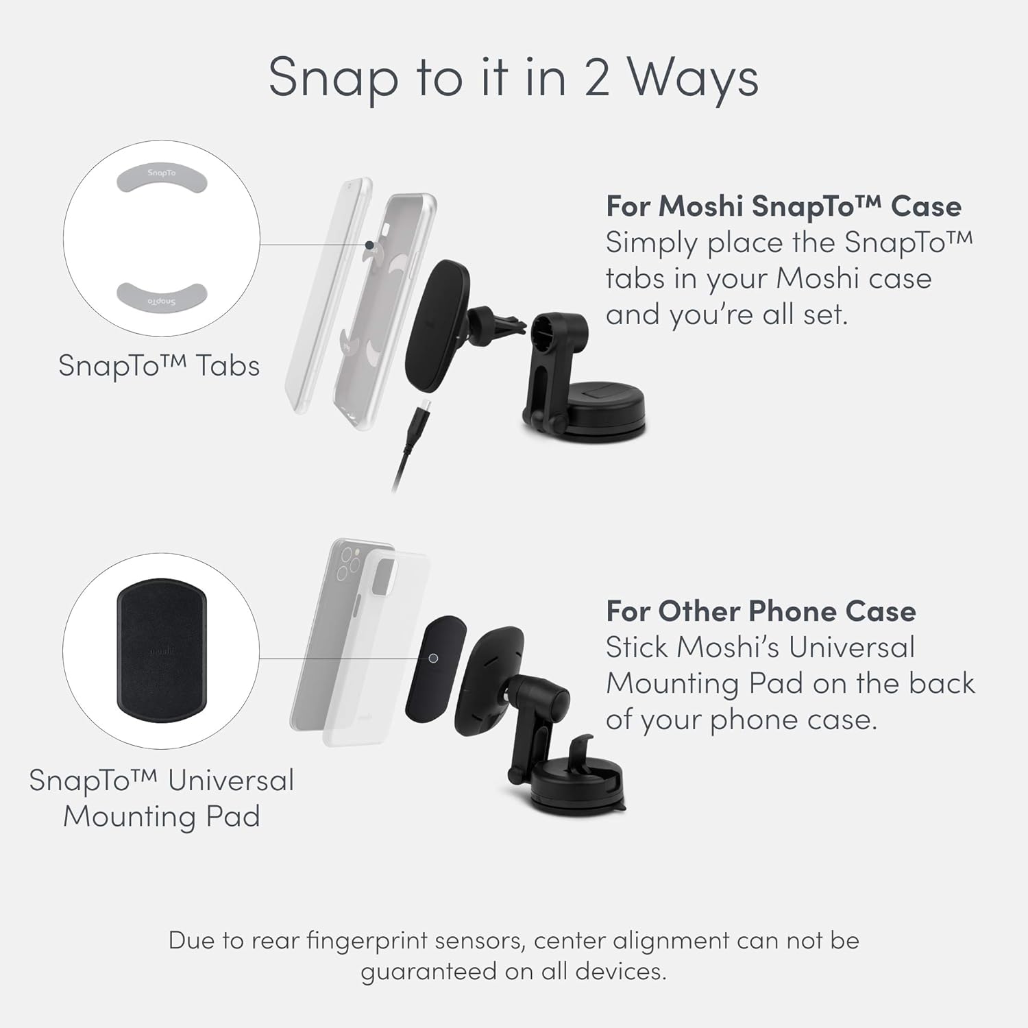 Magnetic Car Phone Holder with Wireless Charging, 10W Max, Pack of 2 P3209