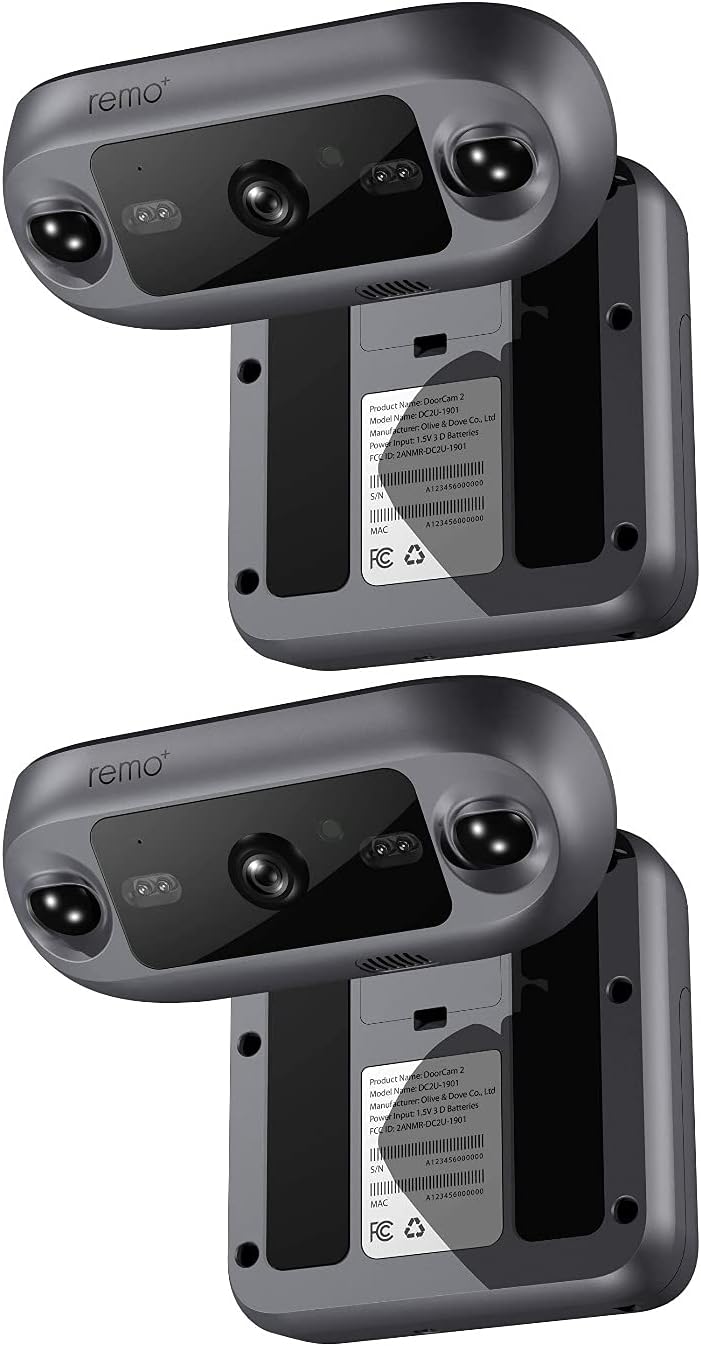 Dark Grey Wireless Over-The-Door Smart Security Camera with 1080p HD Video F12434