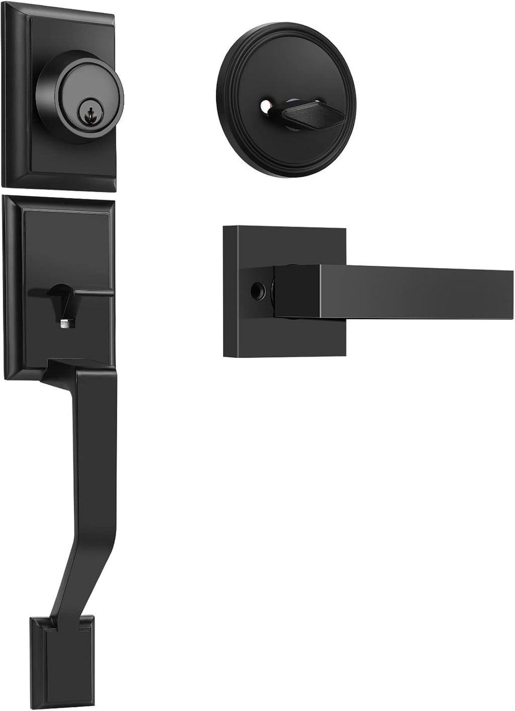 Matte Black Heavy Duty Door Lock Set with Deadbolt, Pack of 2 W479795