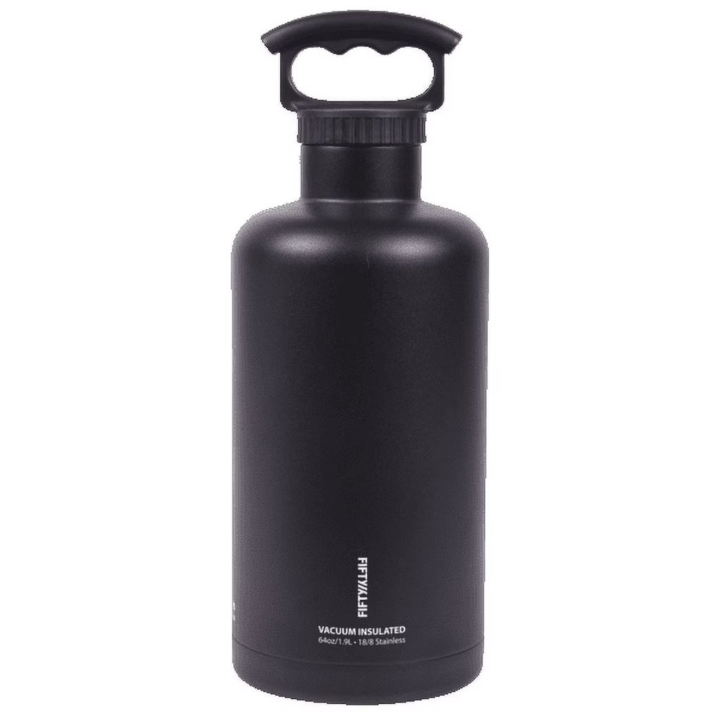 Matte Black 64oz Tank Growler with Finger Grip Cap S42910