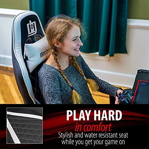 White Ergonomic Foam Gaming Chair with Adjustable Head and Lumbar Support H1233